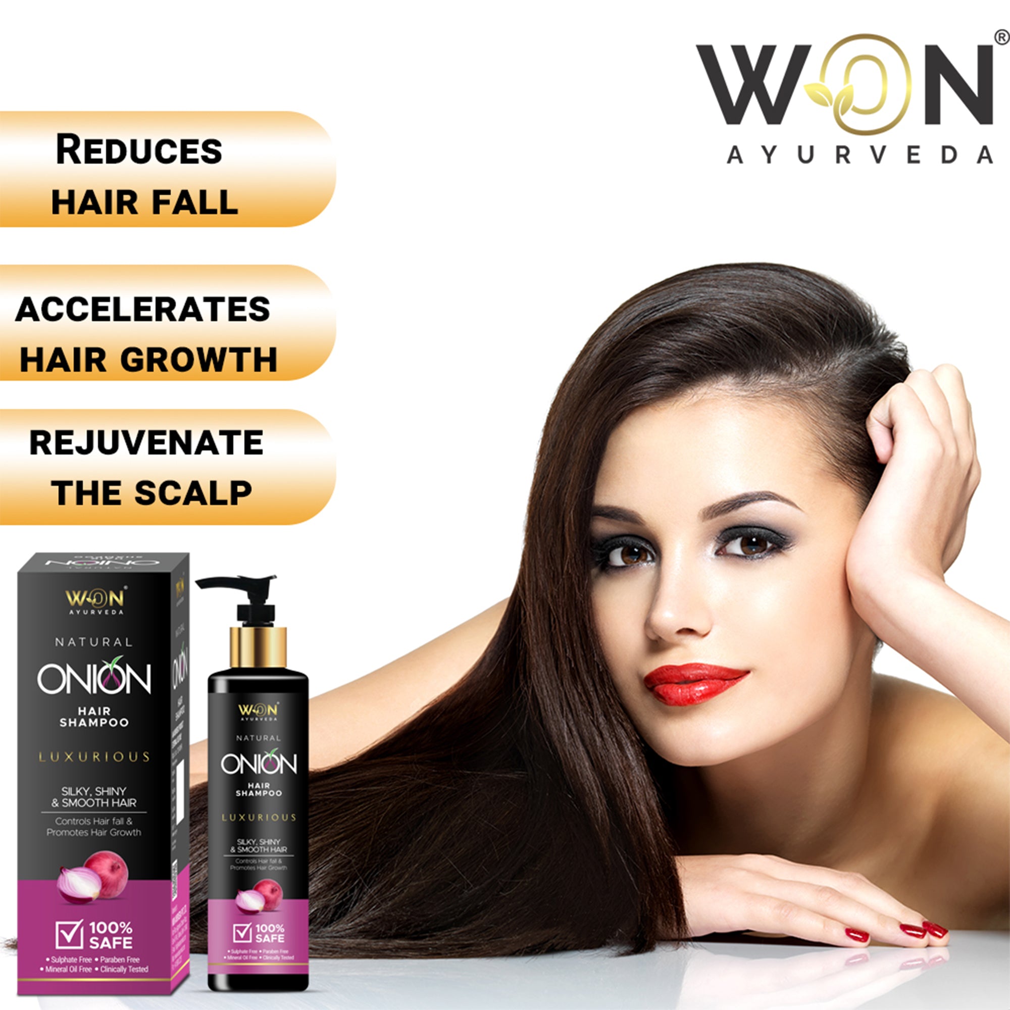 Won Ayurveda Natural Onion Hair Shampoo Hair Growth & Hair Fall Control