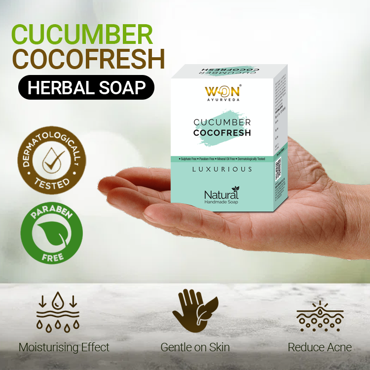 Won Ayurveda Natural Cucumber Cocofresh Handmade Soap