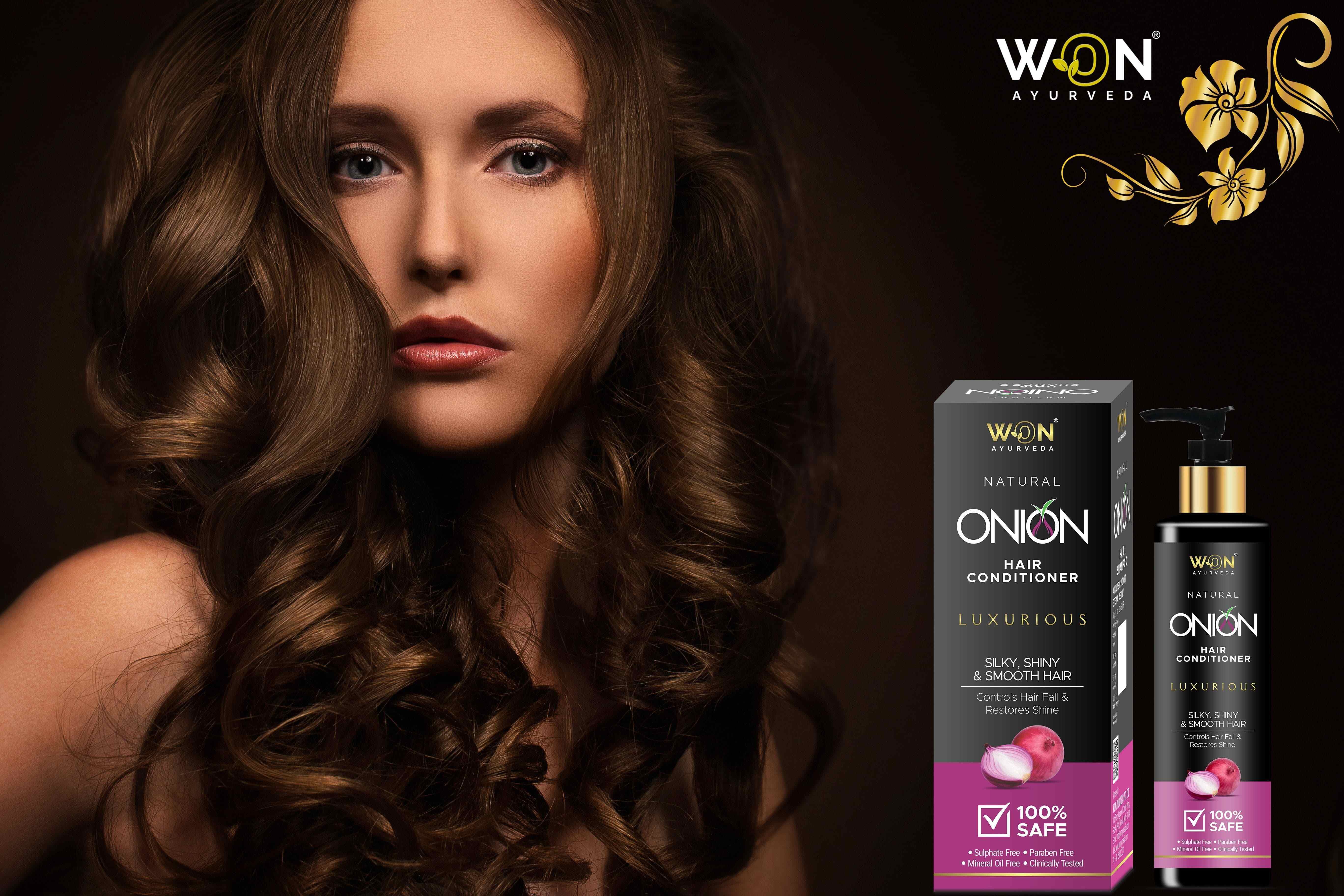 Won Ayurveda Natural Onion Conditioner for Hair Fall Control Reduces Hair Fall